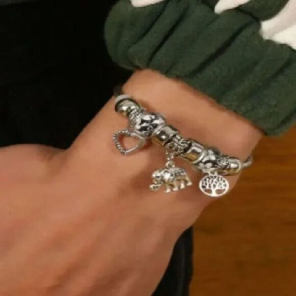 Elephant Charm Bracelet Stainless Steel Bracelet